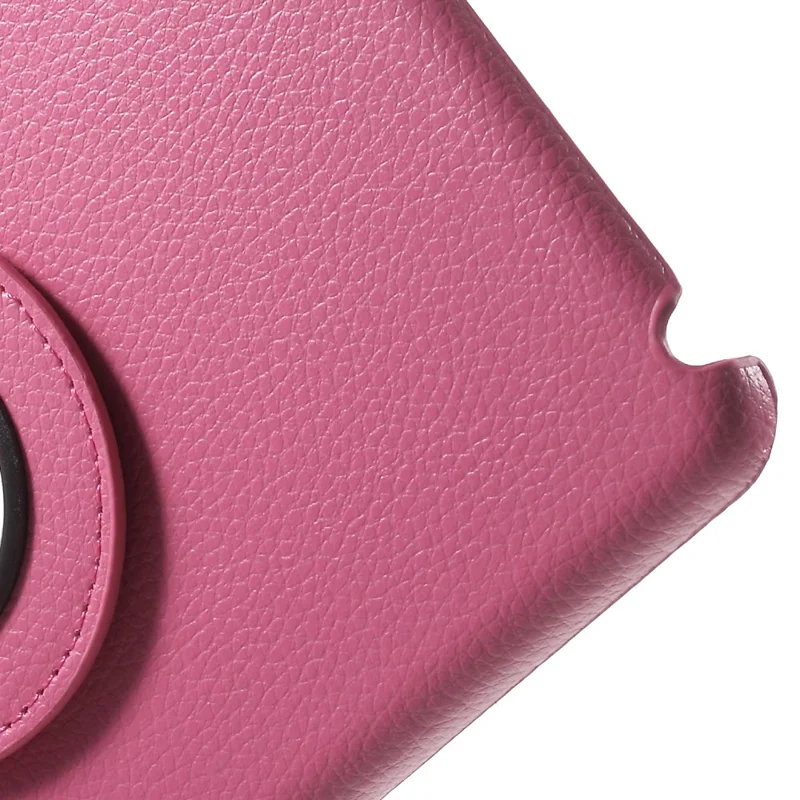 For iPad mini 4 Lychee 360-Rotation Stand Leather Tablet Cover - Rose