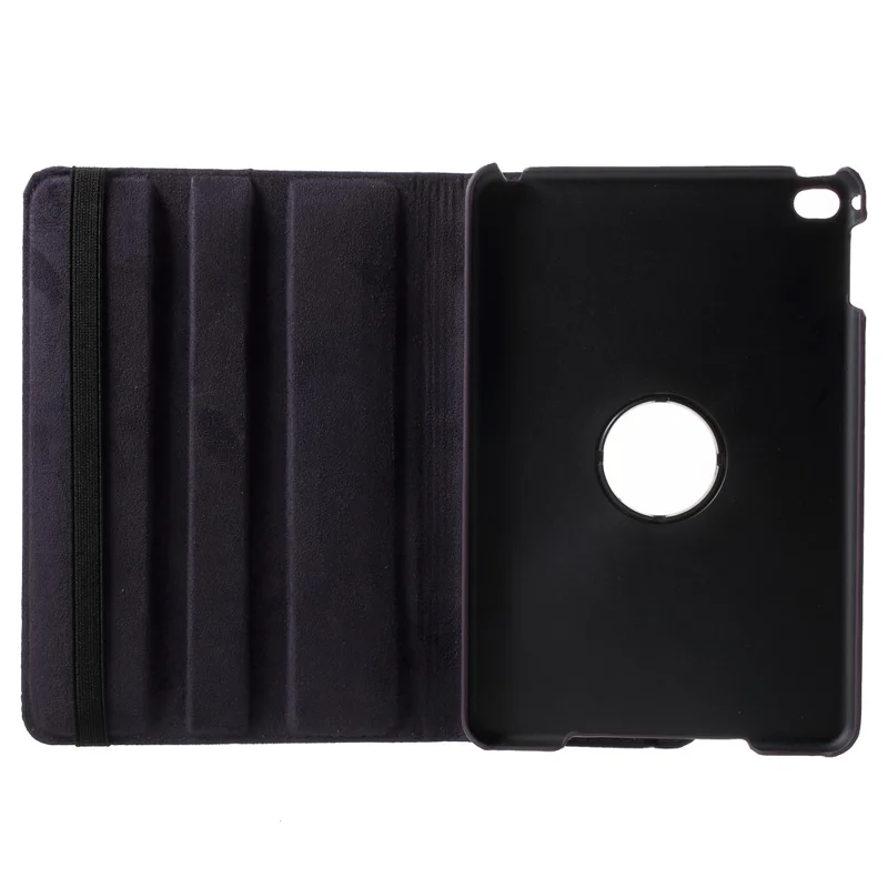 360-degree Rotating Stand Lychee Leather Cover for iPad mini 4 - Purple