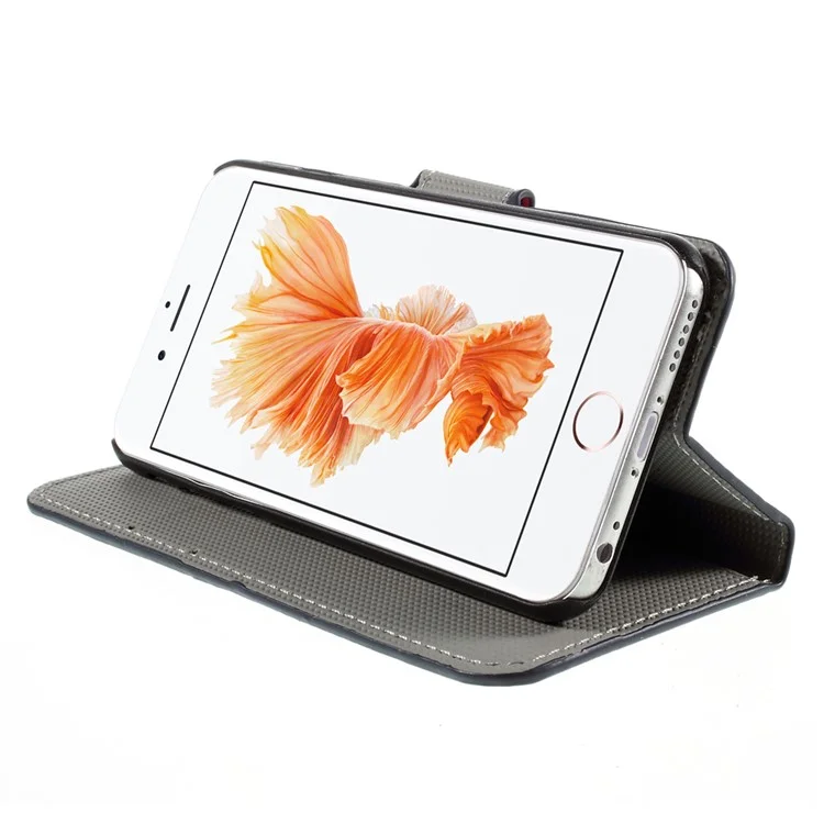 Wallet Leather Stand Cover for iPhone 6s - Butterfly Flowers
