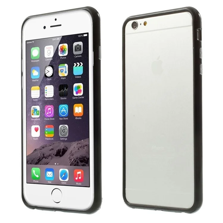 Solid Color PC + TPU Hybrid Bumper Case for iPhone 6s Plus / 6 Plus 5.5 Inch - Black