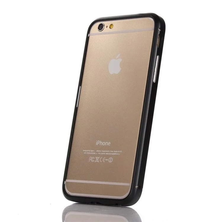 Slide-on Aluminium Alloy Metal Bumper Frame for iPhone 6 - Black