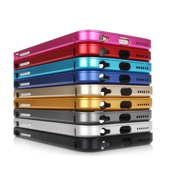 Slide-on Aluminium Alloy Metal Bumper Frame for iPhone 6 - Black