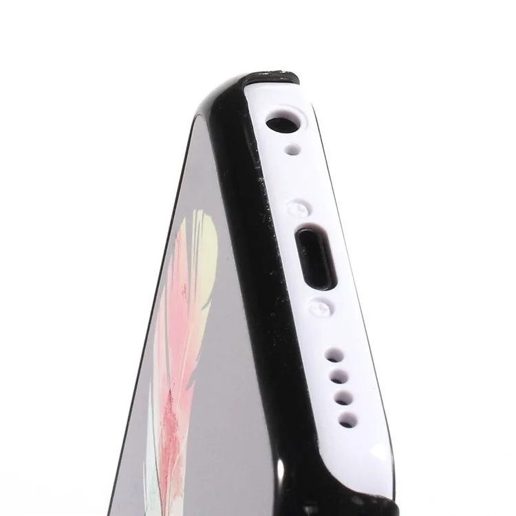 Colorized Feather Metal Skin Hard Cover Case for iPhone 5c