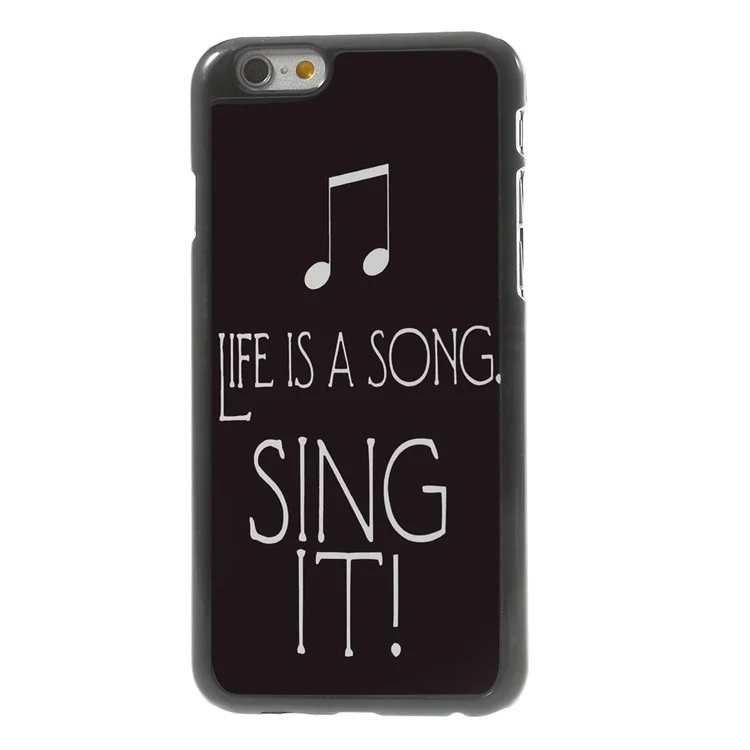 Quote Life is a Song Pattern Metal Skin Hard Back Case for iPhone 6s 6 4.7 inch