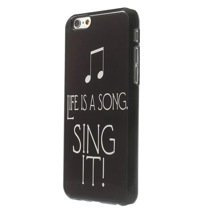 Quote Life is a Song Pattern Metal Skin Hard Back Case for iPhone 6s 6 4.7 inch