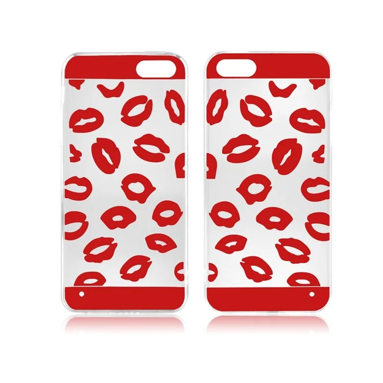 Sexy Lip 0.3mm Slim Acrylic + TPU Shell Case for iPhone SE 5s 5 - Red