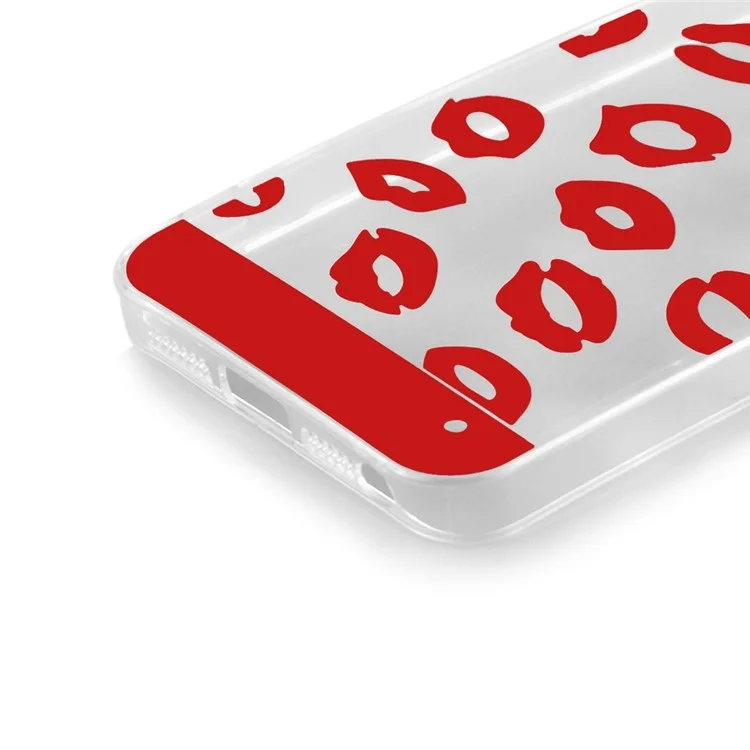 Sexy Lip 0.3mm Slim Acrylic + TPU Shell Case for iPhone SE 5s 5 - Red