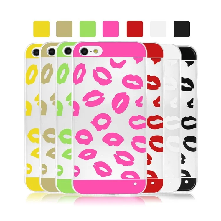 Sexy Lip 0.3mm Slim Acrylic + TPU Shell Case for iPhone SE 5s 5 - Red
