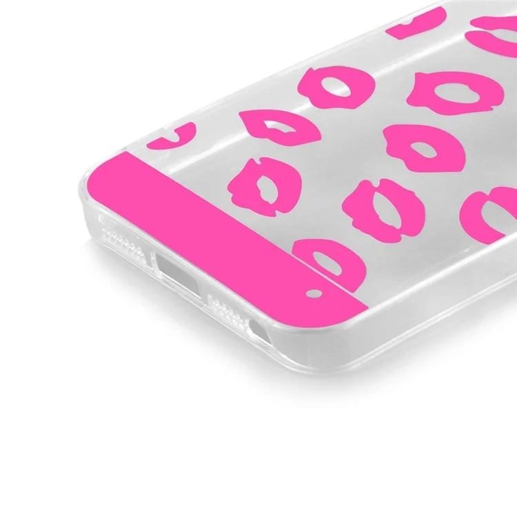 Sexy Lip 0.3mm Slim Acrylic + TPU Shell Case for iPhone SE 5s 5 - Rose