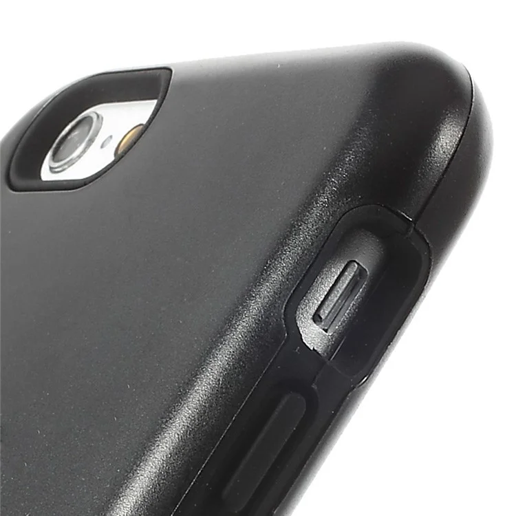 Glossy Plastic & Silicone Slide Holster Case w/ Belt Clip for iPhone 6 - Black