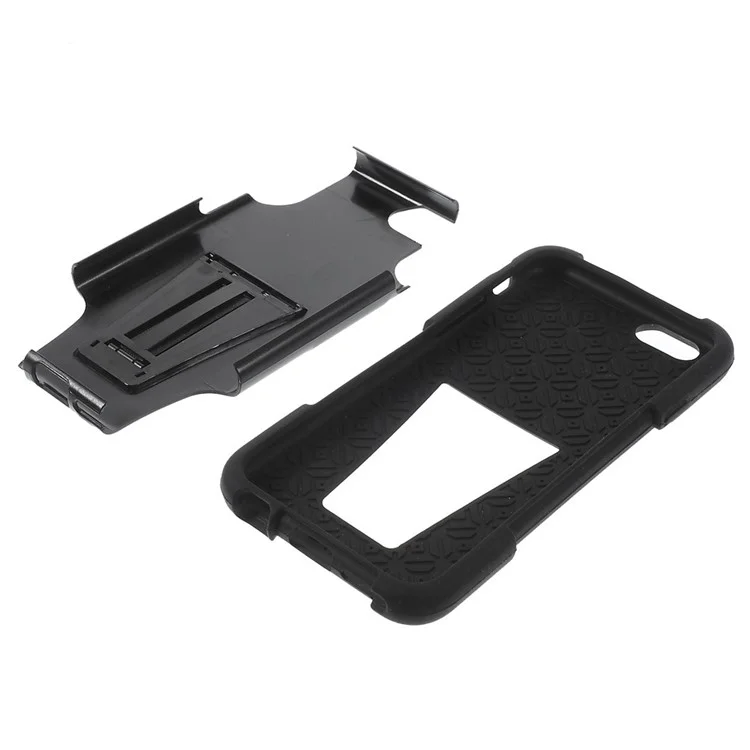 2 in 1 Plastic & Silicone Hybrid Case w/ Kickstand for iPhone 6s 6 4.7 inch - Black