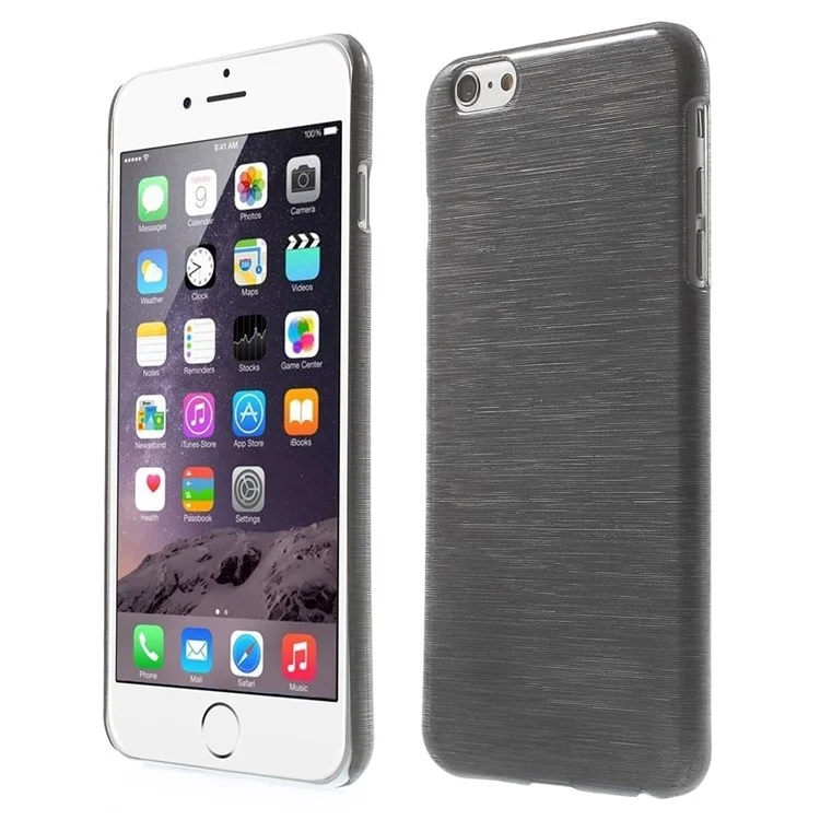 Glossy Outer Brushed Inner Plastic Cover for iPhone 6s Plus / 6 Plus - Grey