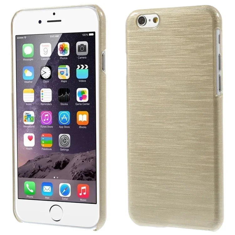 Glossy Outer Brushed Inner Plastic Case for iPhone 6s / 6 - Gold
