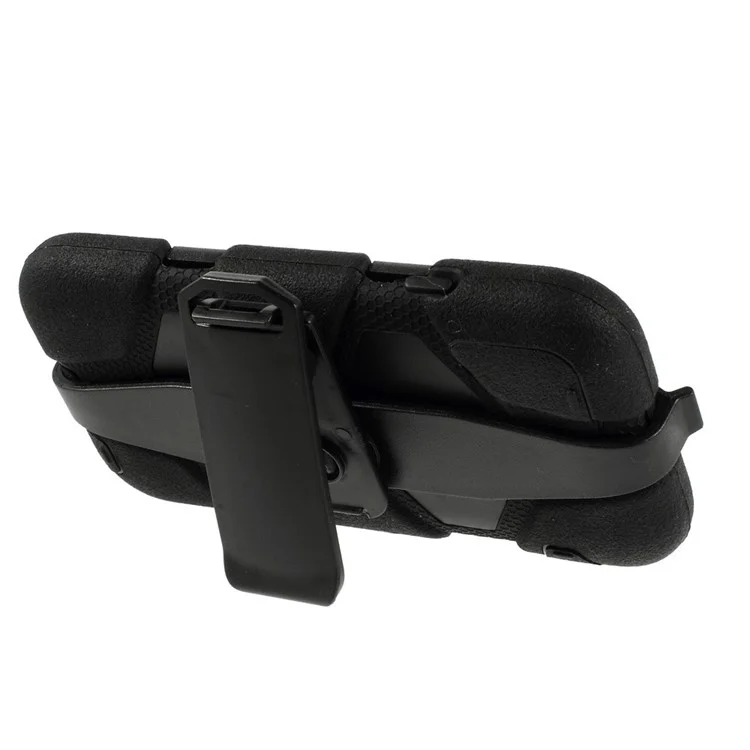 Heavy Duty Silicone & PC Combo Cover for iPhone 6 w/ Belt Clip - Black