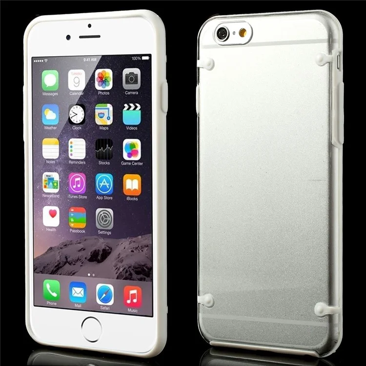 Luminous Glow TPU Edge and Crystal PC Shell for iPhone 6 / 6s - White