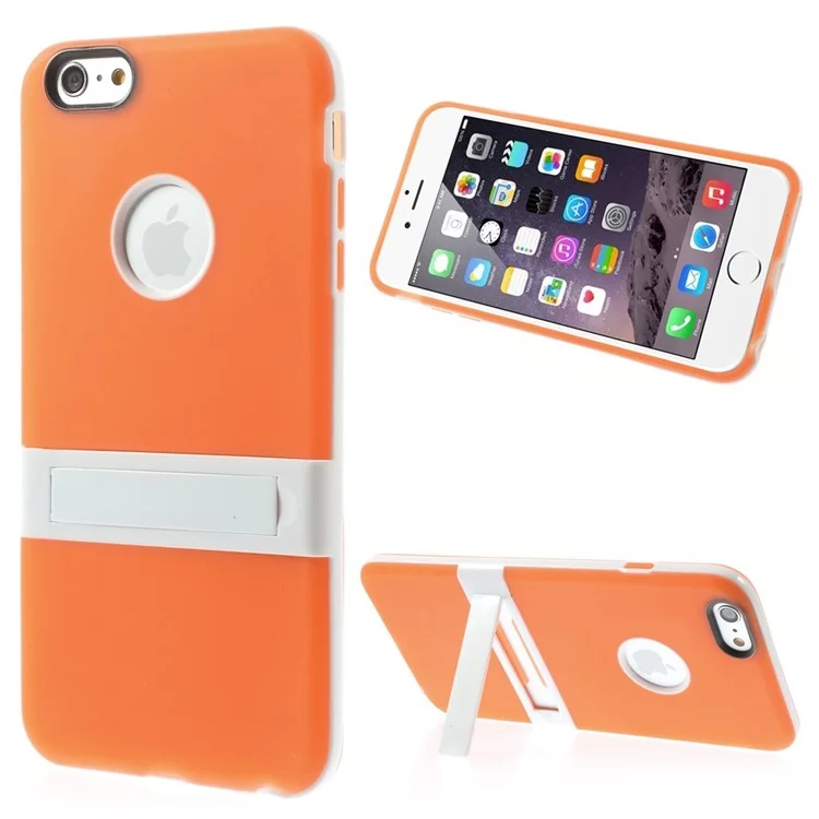 Protective PC + TPU Hybrid Cover w/ Kickstand for iPhone 6 Plus / 6s Plus - Orange