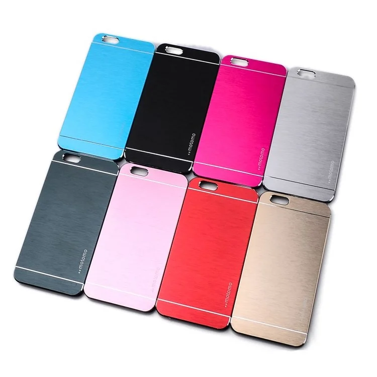 Brushed Aluminum Skin Hard PC Case for iPhone 6 Plus - Black