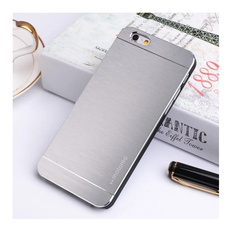 Brushed Aluminum Skin Hard PC Case for iPhone 6 Plus - Silver