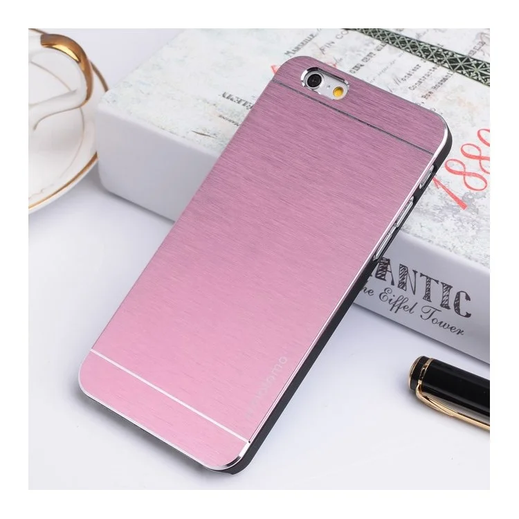 Brushed Aluminum Skin Hard PC Cover for iPhone 6 Plus - Pink