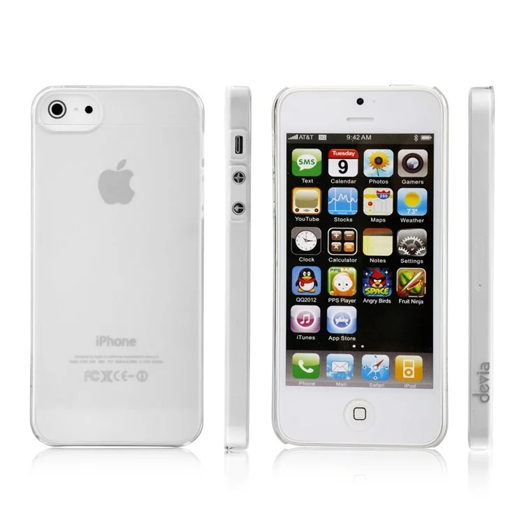 Devia Anti-fingerprint 0.7mm Matte Plastic Hard Cover for iPhone SE 5s 5 - Transparent