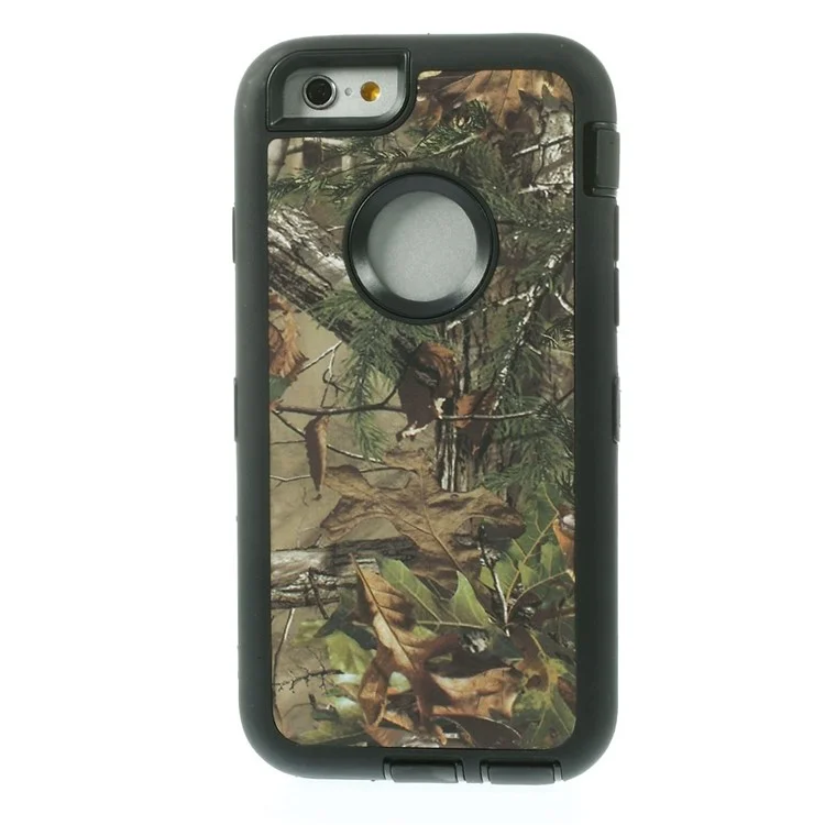 Real Tree Branch Detachable 3 in 1 PC + TPU Hybrid Protective Cover for iPhone 6s 6 - Black Background