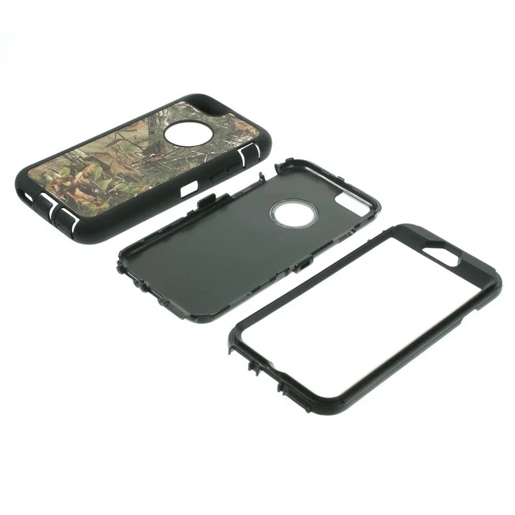 Real Tree Branch Detachable 3 in 1 PC + TPU Hybrid Protective Cover for iPhone 6s 6 - Black Background