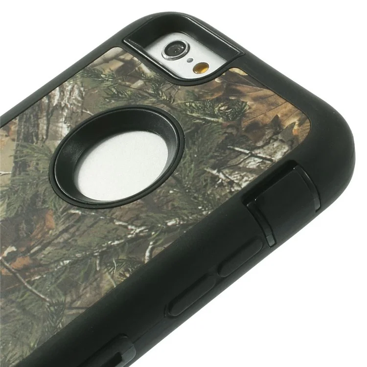 Real Tree Branch Detachable 3 in 1 PC + TPU Hybrid Protective Cover for iPhone 6s 6 - Black Background