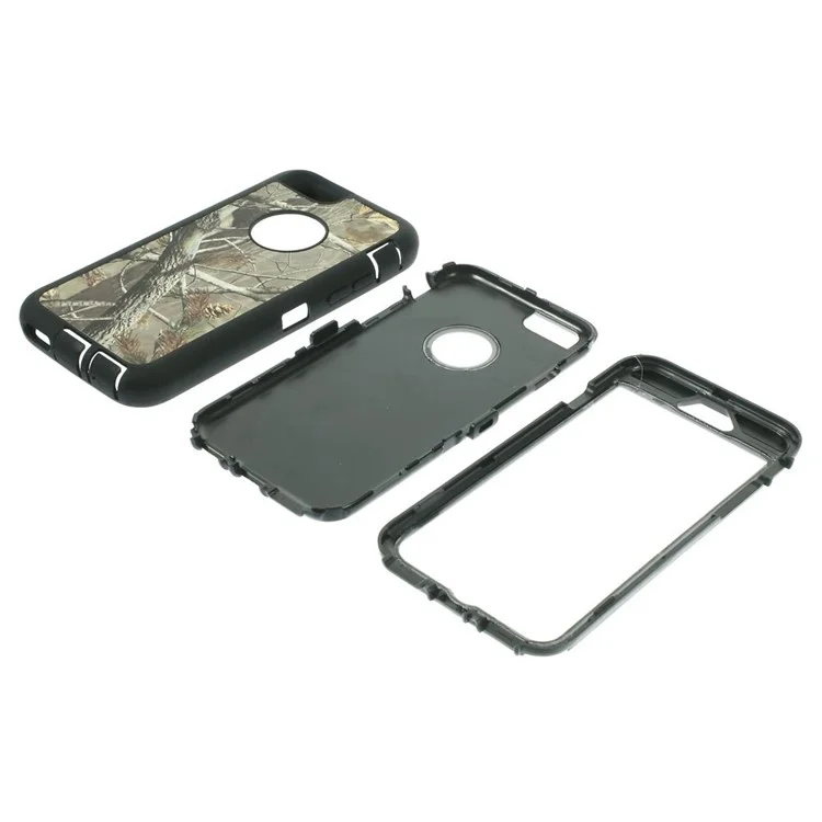Real Tree Branch Detachable 3 in 1 PC + TPU Hybrid Protective Shell for iPhone 6s 6 - Grey Background