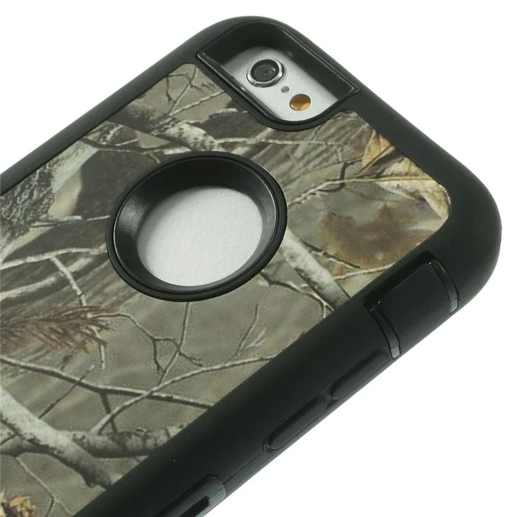Real Tree Branch Detachable 3 in 1 PC + TPU Hybrid Protective Shell for iPhone 6s 6 - Grey Background
