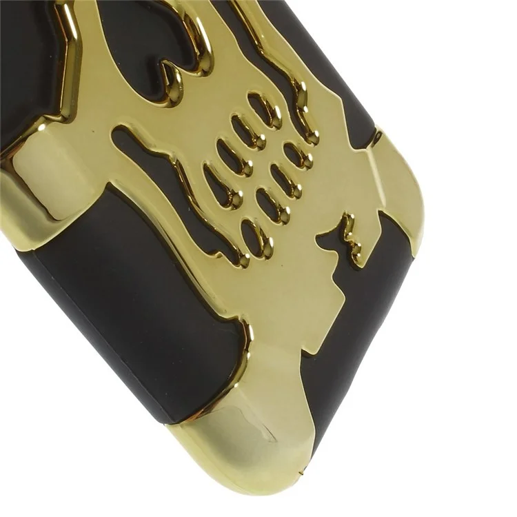 3D Skull Plastic + Silicone Hybrid Back Case for iPhone 6s 6 - Gold