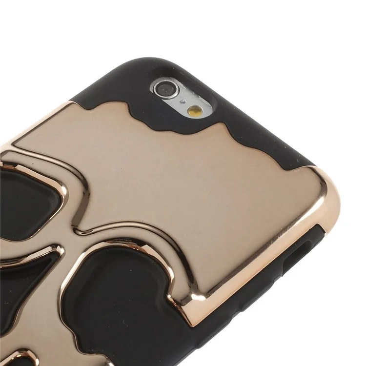 3D Skull Plastic + Silicone Hybrid Case for iPhone 6s 6 - Coppery