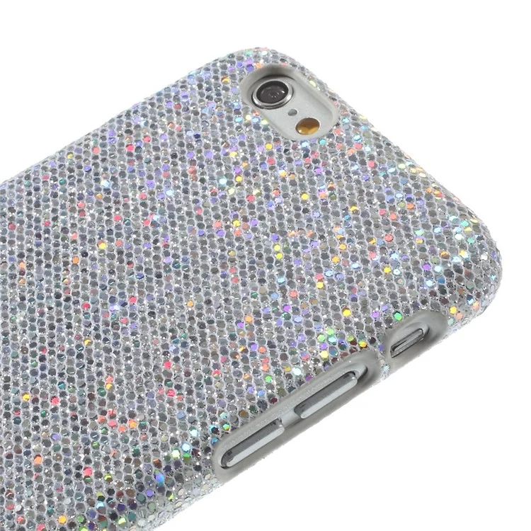 Glitter Sequins Leather Coated Hard Plastic Case for iPhone 6s 6 - Silver