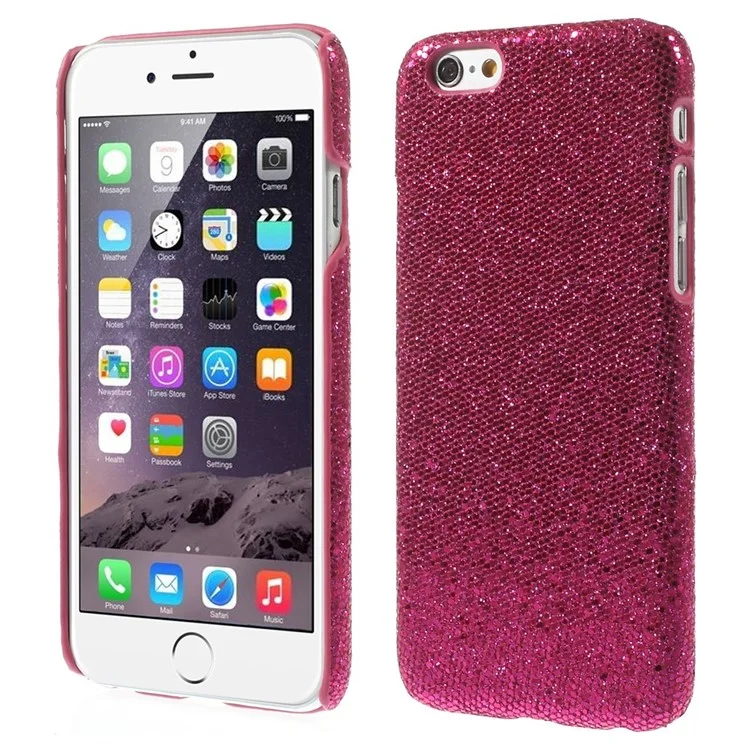 Glitter Sequins Leather Coated Hard Plastic Cover for iPhone 6s 6 - Rose