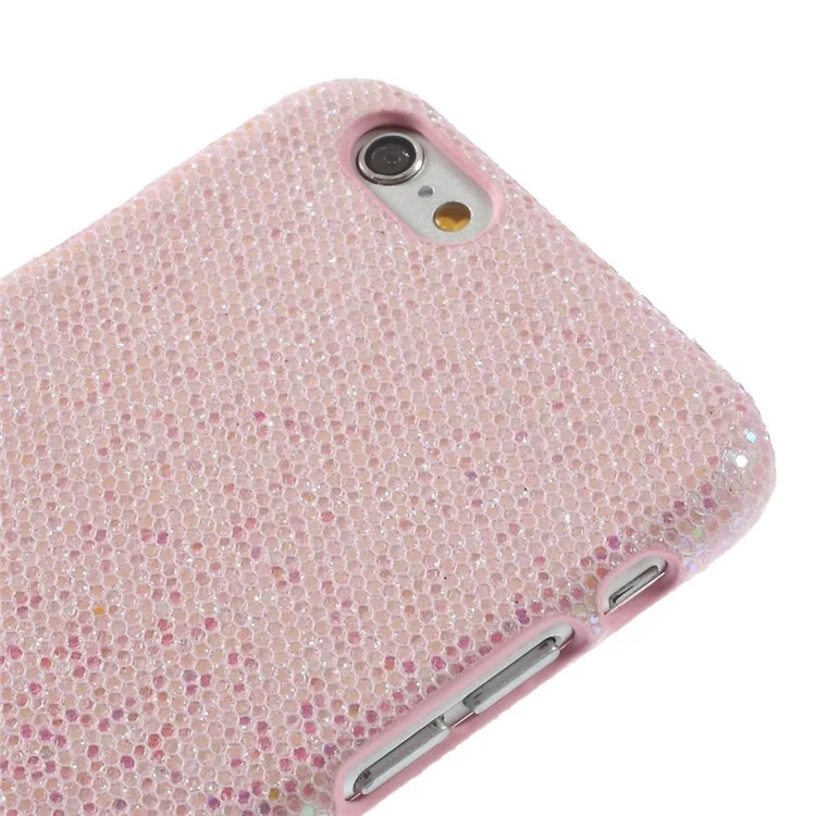Glitter Sequins Leather Coated Hard Plastic Shell for iPhone 6s 6 - Pink