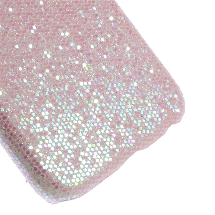 Glitter Sequins Leather Coated Hard Plastic Shell for iPhone 6s 6 - Pink