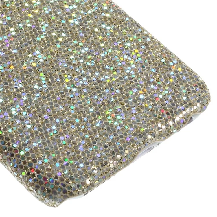 Glitter Sequins Leather Coated Hard Plastic Shell for iPhone 6s 6 - Champagne