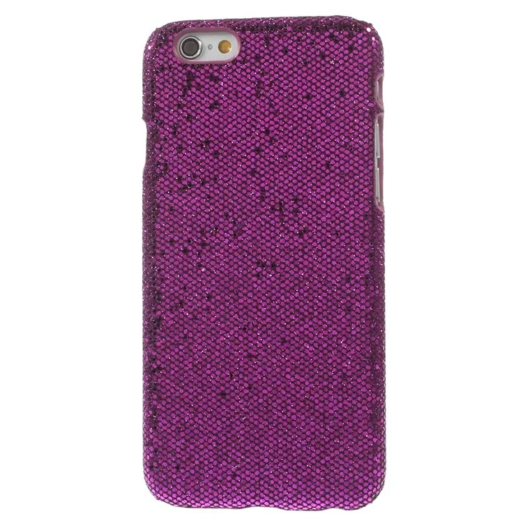 Glitter Sequins Leather Coated Hard Plastic Cover Shell for iPhone 6s 6 - Purple