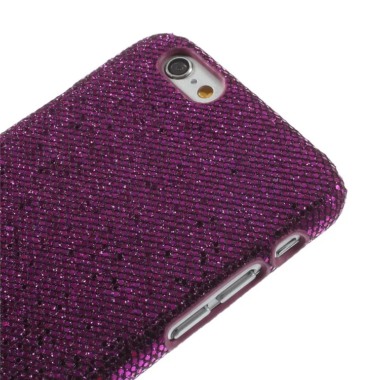 Glitter Sequins Leather Coated Hard Plastic Cover Shell for iPhone 6s 6 - Purple