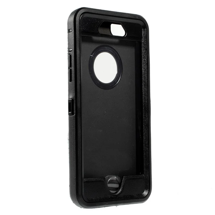 Shockproof PC + TPU Hybrid Case w/ Swivel Belt Clip Stand for iPhone 6s 6 - Black