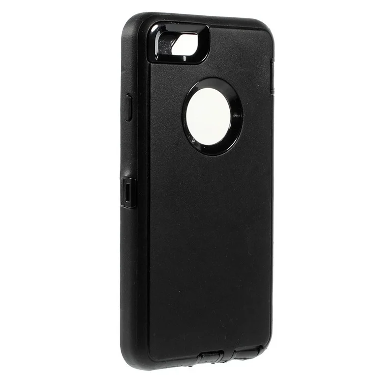Shockproof PC + TPU Hybrid Case w/ Swivel Belt Clip Stand for iPhone 6s 6 - Black