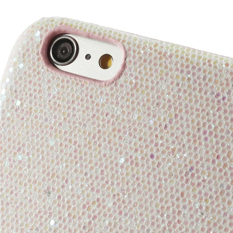 Glitter Sequins Leather Coated Hard Plastic Case for iPhone 6 Plus / 6s Plus - White