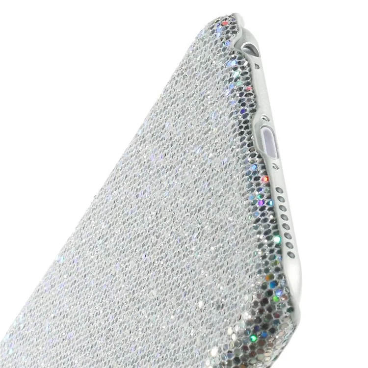 Glitter Sequins Leather Coated Hard Plastic Cover for iPhone 6 Plus / 6s Plus - Silver
