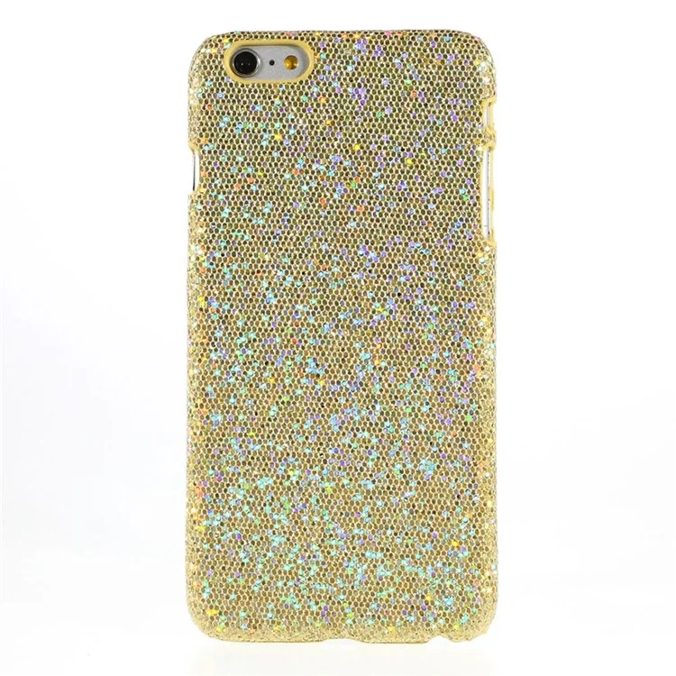 Glitter Sequins Leather Coated Hard Plastic Shell for iPhone 6 Plus / 6s Plus - Yellow