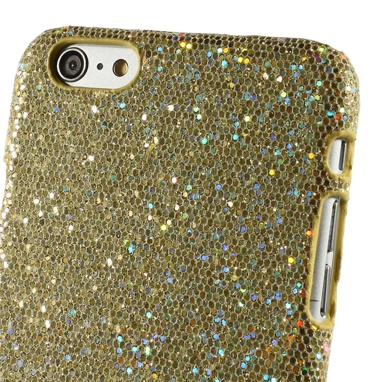 Glitter Sequins Leather Coated Hard Plastic Shell for iPhone 6 Plus / 6s Plus - Yellow