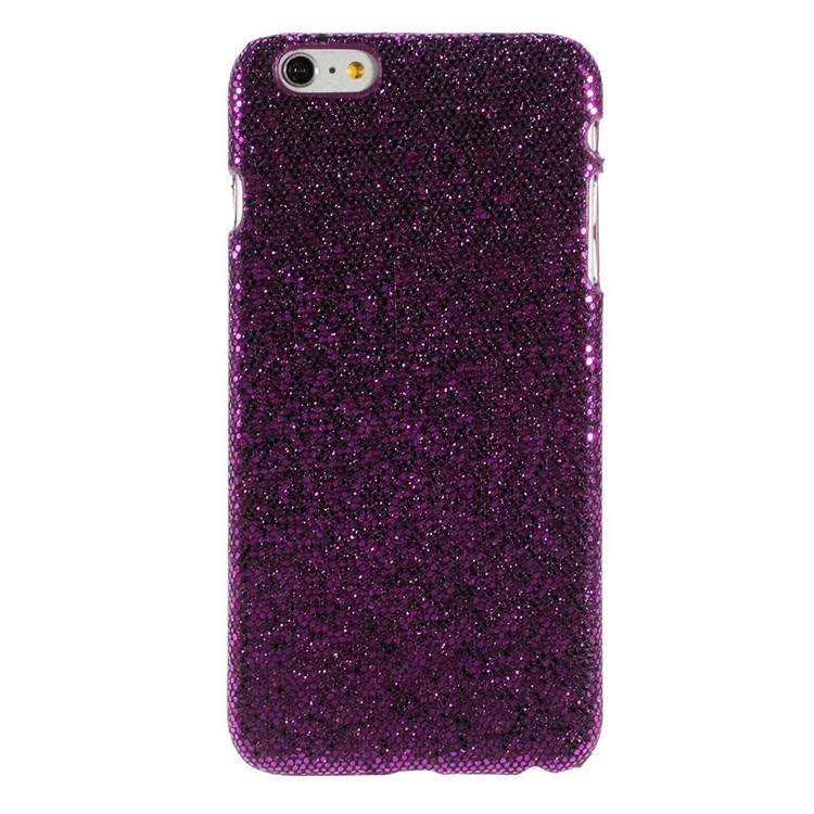 Glitter Sequins Leather Coated Plastic Skin Shell for iPhone 6 Plus / 6s Plus - Deep Purple