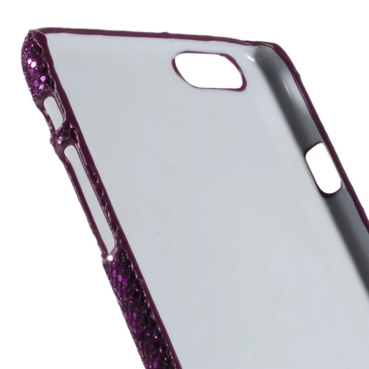 Glitter Sequins Leather Coated Plastic Skin Shell for iPhone 6 Plus / 6s Plus - Deep Purple