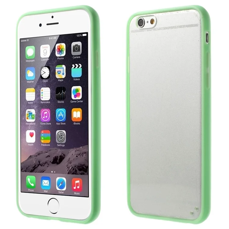 Transparent Acrylic PC Back + TPU Edges Hybrid Protective Cover for iPhone 6s / 6 - Green