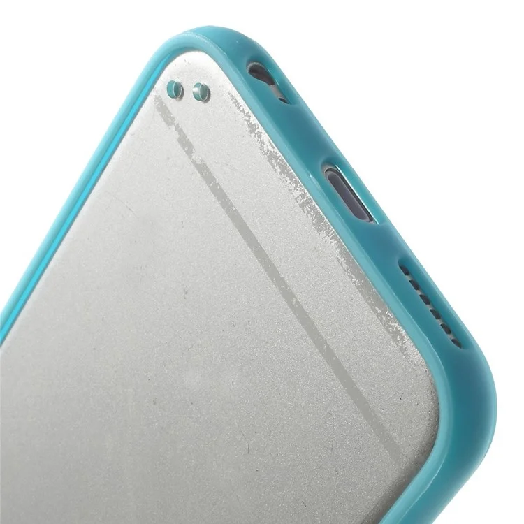 Transparent Acrylic PC Back + TPU Edges Hybrid Protective Shell for iPhone 6s / 6 - Blue
