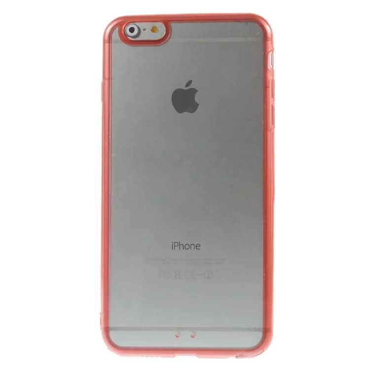 TPU Edge + Crystal Acrylic Back Hybrid Case Shell for iPhone 6s Plus / 6 Plus - Red