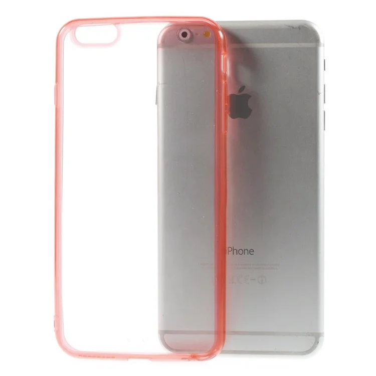 TPU Edge + Crystal Acrylic Back Hybrid Case Shell for iPhone 6s Plus / 6 Plus - Red